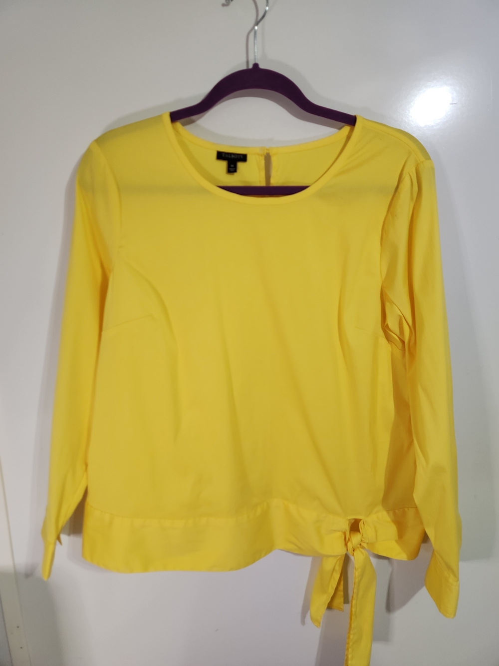 Talbots Yellow Tie-Hem Long Sleeve Top - Size Med